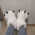 Pikkukuva 1 / 5: Luovat söpöt karhun kynnet talvi-tossut pojat tytöt kotitossut pörröiset lämpimät pari sisätossut naiset puuvilla saappaat turkki liukuu Short white 9.5