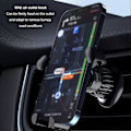 Miniatyrbilde 5 av 5: Biltelefonholder Universal Enhåndsbetjening Fast Hold Auto Lås Luftventil Klips Gravity Mobiltelefonholder Svart