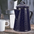 Miniatyrbild 3 av 3: Emalj Kaffekanna Emalj Vattenkanna Hushåll Camping Vattenkanna Tekanna