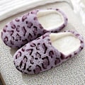 Miniatyrbillede 1 af 5: Gradient vinter indendørs dame hjemmesko plys bløde varme bomuldssko skridsikre gulvsko hjemme herre pelsede sandaler soveværelse A purple 42-43