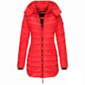 Miniatyrbillede 1 af 3: Dame Varm Hætte Dunjakke Casual Slim Frakke Puffer Jakke Dame Quiltet Letvægts Puffer Jakke - khaki Red 2XL