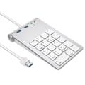 Miniatyrbillede 1 af 5: USB Numerisk Tastatur med USB3.0+3.5mm Audio Interface Hub Multifunktionel Regnskabs Finansiel Lommeregner