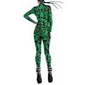 Miniatyrbillede 2 af 3: Dame Halloween Kostume 3D Print Langærmet Jumpsuit Outfit style 1 L