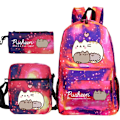 Miniatyrbild 4 av 5: 3 st Kawaii Tjock Katt Ryggsäck Pusheen Tryck Skolväska style 4