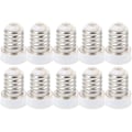 Miniatyrbillede 1 af 2: 10 stk. Pære Adapter Lampeholder Adapter E14 Til E12 Pære Adapter Forsyning