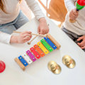 Miniatyrbillede 3 af 4: 2 par fingerbækkener, percussion instrument legetøj til børn, kobber dansefinger zills til børns leg