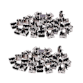 Miniatyrbillede 1 af 5: 60 stk. 15mm USB 2.0 Hun Type A Port 4-benet Dip 90 Graders Jack Stik Sort+sølv