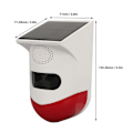 Miniatyrbild 4 av 5: Solcellsdriven Stroboskopljus Alarm Vattentät Stöldskydd Utomhus Rörelsesensor Siren Alarm för Hem Gård Villa 120db