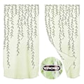 Miniatyrbillede 2 af 2: WINOMO Transparent Tyl Vindue Tyndt Vindue Gardiner Elegant Voile Gardiner med Fletmønster til Soveværelse Stue - 100x200cm (Grøn)