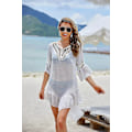 Miniatyrbillede 3 af 5: Badedragt Cover Up Dame Badedragt Kjole Plus Size Sexet Bikini Strand Tunika Top Sommer A b white M