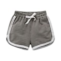 Miniatyrbild 1 av 4: Pojkar Flickor 100% Bomull Sportshorts Sommar Kontrast Kantning Delfin Shorts Barn Atletisk Gym Kläder Grey 18M