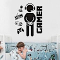 Miniatyrbild 5 av 5: 2x Gamer-dekaler för pojkars rum Kreativa spelväggsdekaler för barnkammare Pojkars sovrum Lekrum Vägg D