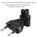 Miniatyrbild 3 av 5: 2-stifts EU Hane Till IEC 320 C5 Hona AC Adapter 2.5a Säkring, EU Industriell Strömomvandlare