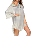Miniatyrbillede 5 af 5: Badedragt Cover Up Dame Badedragt Kjole Plus Size Sexet Bikini Strand Tunika Top Sommer A c misty Grey M