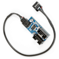 Pikkukuva 4 / 5: Emolevyn USB 9-nastainen jatkojohto USB 1-2 piirilevyrakenne suojakannella USB Ext
