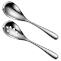 Miniatyrbillede 1 af 2: 2 stk. serveringsskeer i rustfrit stål, buffetskeer, hulskeer, serveringsredskaber til fester