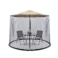 Miniatyrbillede 1 af 3: 300x230CM Parasolovertræk med lynlås Myggenet Skærm Bordparasol Havemøbler til udendørs brug (Sort)