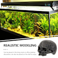Miniatyrbillede 2 af 4: Akvarium Kranie Ornament Fisk Tank Resin Kranie Hule Dekoration Reptil Skjulested