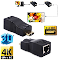 Miniatyrbillede 2 af 5: DOONJIEY 4K 3D HDMI-kompatibel Extender til RJ45 over Cat-5e/6 Netværk LAN Ethernet Adapter