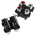 Miniatyrbillede 4 af 5: 2 stk. 4-vejs 6-bens RCA Hunkon Audio Video Stik AV Koncentrisk Stikkontakt