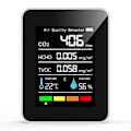 Miniatyrbillede 1 af 5: 5-i-1 CO2-måler Digital Temperatur Fugtighedstester Kuldioxid Detektor Luftkvalitetsmonitor TVOC HCHO Analysator-b