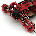 Miniatyrbillede 3 af 5: Metal Forreste Bumper til 144001 124017 124019 RC Bil Opgraderingsdele Tilbehør, rød