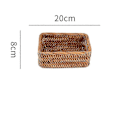 Miniatyrbild 2 av 5: Handvävd rottingkorg Frukt Te Snacks Brödkorg Kosmetisk Rektangulär Förvaringslåda Hus