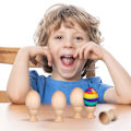 Miniatyrbild 2 av 2: 6 st Trä Ägg Falska Ägg Obehandlade Trä Ägg Trä Ägg För Dekorering Ägg För Målning Med Ägghållare