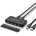 Miniatyrbild 1 av 5: USB KVM-switch USB 3.0 Switch KVM-switch för Windows PC Tangentbord Mus Skrivare 2 Datorer Delar 4 Enheter