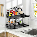 Miniatyrbilde 4 av 5: Under Skyve Skap Kurv Organizer, 2-lags Oppbevaring Under Skap Baderom Under Vask Organizer