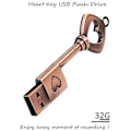Pikkukuva 3 / 5: 32gb USB 2.0 -muistitikku, retro metallinen sydänavaimen muotoinen muistitikku, USB-muistitikku puhdasta kuparia