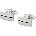 Miniatyrbillede 3 af 5: Simple Stripes Manchetknapper Platinbelagt Metal Geometrisk Form Manchetknap Til Herre Forretningsgave