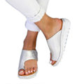 Miniatyrbild 1 av 5: Tåring Sandaler Flip Flop Slitstarka Skor Med Tjock Sula För Ledig Fritid Silver 37