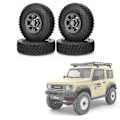 Miniatyrbillede 5 af 5: 4 stk. 90 mm 1,55 Metal Bead Hjul Fælg Gummidæk Til 1/10 Rc Crawler Bil Axial Jr D90 Cc01,4