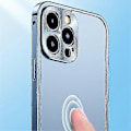 Miniatyrbild 2 av 4: Enkel Stil Metallram Frostat Bakstycke Ultratunt Mobiltelefonfodral Kompatibelt Iphone11 12pro 13pro Max - Jxlgv Blue iPhone 12Pro Max