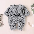 Miniatyrbild 4 av 4: Nyfödd Baby Pojke Flicka Björnöron Stickad Set 6-12 Månader 70cm