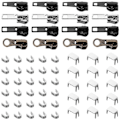 Miniatyrbild 1 av 2: 1 Set Dragkedjekläppar Ersättningar Dragkedja Reparationssats Metall Kläder Väska Dragkedjekläppar Huvuden Set
