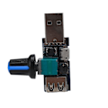Pikkukuva 3 / 5: 5kpl 5V -USB Tuulettimen Säätönopeuden Äänenvoimakkuuden Säädin Ing Mute Funct