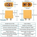 Miniatyrbilde 2 av 5: Xt90 Kobling 5 Stk Fe Kobling For Høy Ampere For Rc Plated Plugg