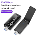 Miniatyrbillede 2 af 5: Trådløst netværkskort 1300Mbps WiFi Kode Lås USB 3.0 Adapter Dobbelt Frekvens 2.4/5.8GHz Driver Fri Højhastighed Hurtigere Transmission Trådløs Ekstern R