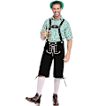Pikkukuva 4 / 5: Saksan Oktoberfest-asu Aikuisille Miehille Perinteinen Baijerilainen Olutshortsit Asun Yhdistelmä Haalarit Paita Hattu Rintaremmit Halloween Vaatteet A1 Shorts Top L