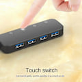 Miniatyrbillede 4 af 5: USB Hub 4 Porte USB 3.0 5 Gbps Hub Splitter En Til Fire Forlænger Med Uafhængig Strømafbryder Og L