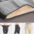 Miniatyrbillede 1 af 2: Vintervarme fleeceforede leggings til kvinder - Tykke tights termobukser termoleggings lagdelt undertøj varm-sort-2xl Black S