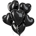 Miniatyrbillede 2 af 5: Sort Hjerte Balloner, 5 stk. Sort Hjerteformede Folieballoner, 18 Tommer Metalliske Sorte Folieballoner Valentinsdag Balloner Helium Til Valentinsdag, Bryllup White