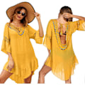 Miniatyrbillede 1 af 5: Badedragt Cover Up Dame Badedragt Kjole Plus Size Sexet Bikini Strand Tunika Top Sommer A c brown S