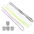 Miniatyrbilde 2 av 2: 100x0.6cm Unisex skolisser 1 sett med late skolisser knytefrie elastiske skolisser flate lisser for