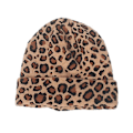 Miniatyrbilde 1 av 2: Kamel Leopard Dame Ull Strikket Lue Dame Varm Strikket Mote Beanie for Høst Vinter