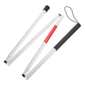 Miniatyrbillede 2 af 2: 1 stk. Bærbar aluminiumslegering vandrestav Praktisk foldbar blindestok (Hvid)