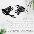 Miniatyrbillede 4 af 5: Spinningcykel Pedal Aluminium Legering Spd Pedal Med Tåclips Klamper Cykeltilbehør Til Spinningcykel Motionscykler