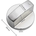 Miniatyrbilde 2 av 5: 6 stk Universelle Metallkontrollknapper Gasskomfyr 6mm Universelle Kontrollknapper Komfyrknapper For Gasskomfyr Komfyr